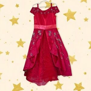 DISNEYSTORE Princess Elena of Avalon Red Deluxe Dress 5/6T